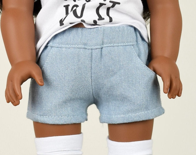 Shorts 18 inch doll clothes Light Washed  Blue