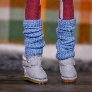 Leg warmers for 1/6 scale doll clothes to fit Poppy Parker or other similar 1/6 fashion doll clothes. blue
