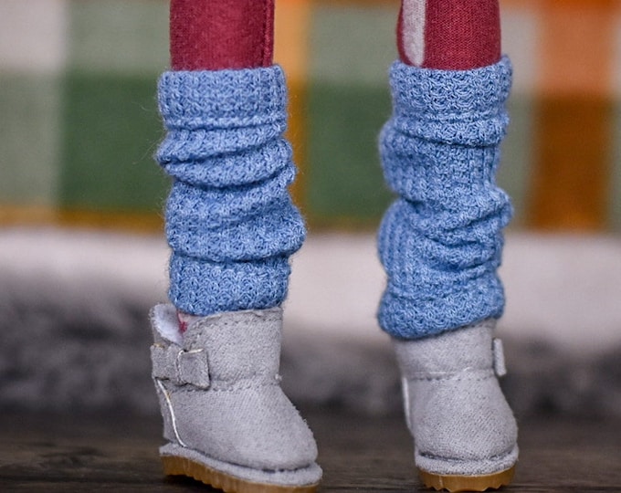 Leg warmers for 1/6 scale doll clothes to fit Poppy Parker or other similar 1/6 fashion doll clothes. blue