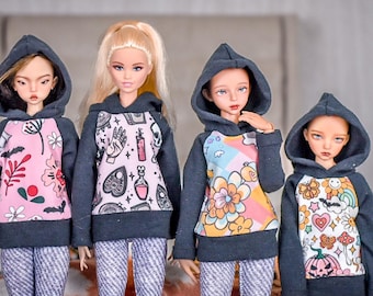 Hoodie for 1/6 scale doll clothes to fit Poppy Parker or other similar 1/6 fashion doll clothes.
