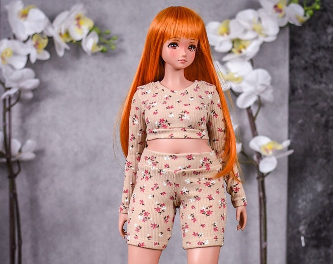 PREORDER Lounge Set fit Pear body  for bjd 1/3 scale doll like Smart Doll pear body Beige mini floral