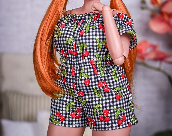 PREORDER Romper fit Pear body  for bjd 1/3 scale doll like Smart Doll pear body cherries