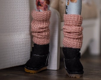 PREORDER Leg warmers for 1/6 scale doll clothes to fit Poppy Parker or other similar 1/6 fashion doll clothes. Mauve