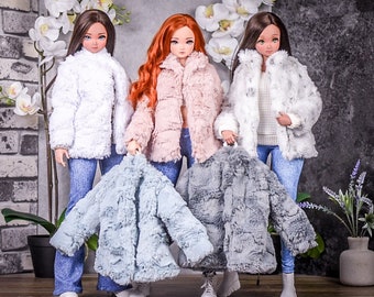 Faux Fur Coats fit Pear body for bjd 1/3 scale doll like Smart Doll pear body