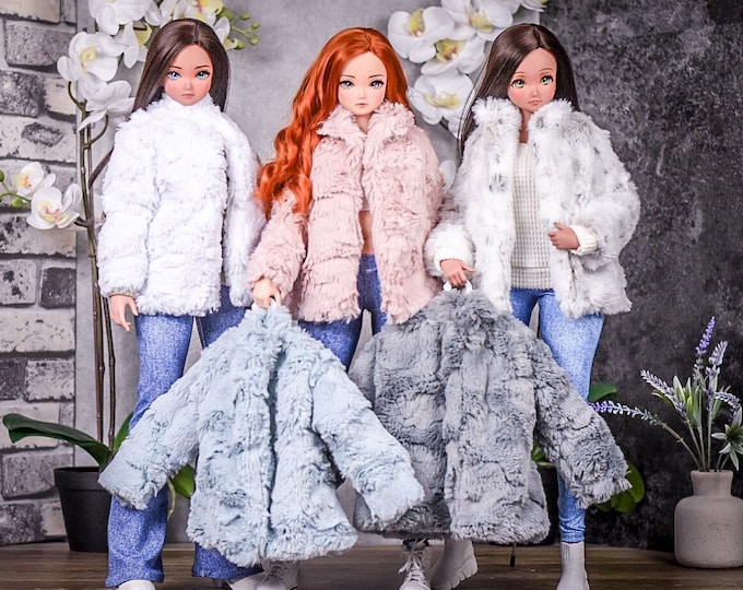 Faux Fur Coats fit Pear body for bjd 1/3 scale doll like Smart Doll pear body