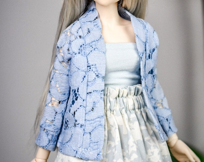 Lace cardigan  to fit such as Minifee 1/4 bjd clothes blue