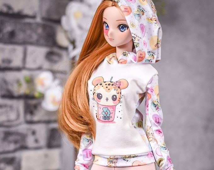 Graphic Hoodie  Clothes to fit Smart Doll Graphic tee for bjd 1/3 scale kawaii mouse