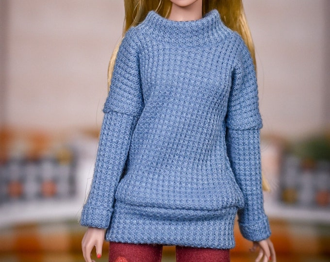 PREORDER Tunic for 1/6 scale doll clothes to fit Poppy Parker or other similar 1/6 fashion doll clothes. blue