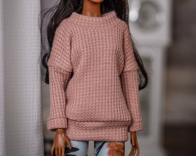 PREORDER Tunic for 1/6 scale doll clothes to fit Poppy Parker or other similar 1/6 fashion doll clothes. Mauve