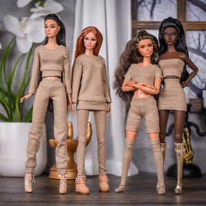 PREORDER Basic Collection for 1/6 scale doll clothes to fit Poppy Parker or other similar 1/6 fashion doll clothes. Taupe