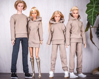 PREORDER Basic Collection for 1/6 scale doll clothes to fit Poppy Parker or other similar 1/6 fashion doll clothes. Taupe