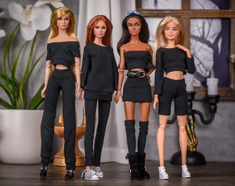 PREORDER Basic Collection for 1/6 scale doll clothes to fit Poppy Parker or other similar 1/6 fashion doll clothes. Black