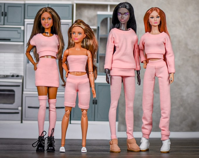 PREORDER Basic Collection for 1/6 scale doll clothes to fit Poppy Parker or other similar 1/6 fashion doll clothes. dusty pink