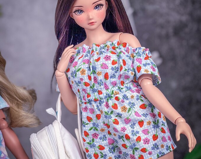 Romper fit Pear body  for bjd 1/3 scale doll like Smart Doll pear body strawberries