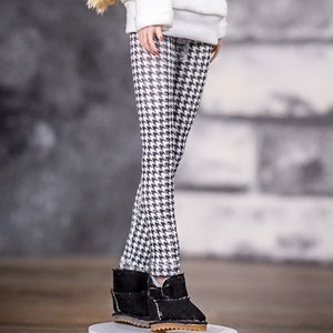 PREORDER Custom print Leggings for 1/6 scale doll clothes to fit Poppy Parker or other similar 1/6 fashion doll clothes. Grey gingham