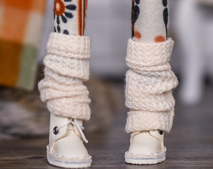 PREORDER Leg warmers for 1/6 scale doll clothes to fit Poppy Parker or other similar 1/6 fashion doll clothes. sand