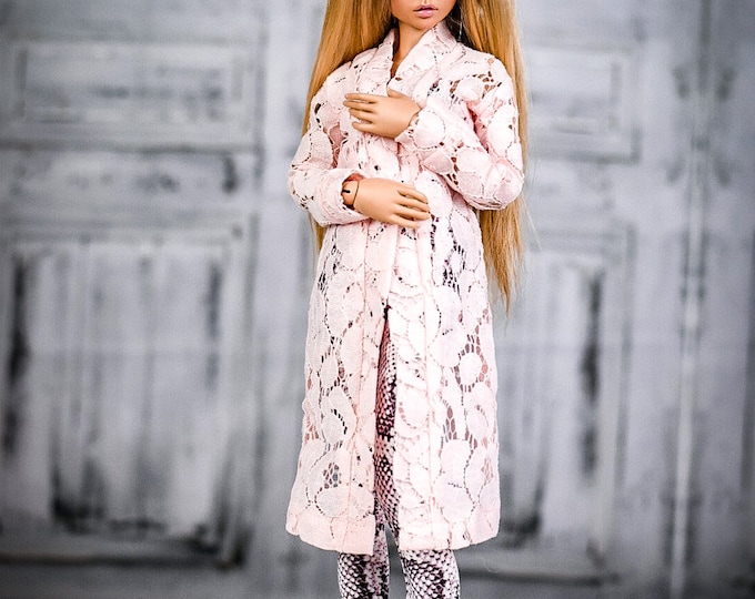 Lace cardigan  to fit such as Minifee 1/4 bjd clothes pink