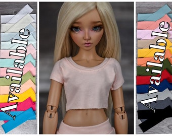 Crop tee Basics Collection  to fit 1/4 scale doll such Minifee doll PashaPasha Mini Joydolls