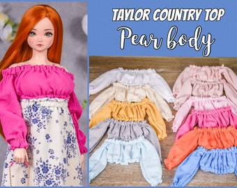 PREORDER Taylor country top Pear body top  for bjd 1/3 scale doll like Smart Doll pear body