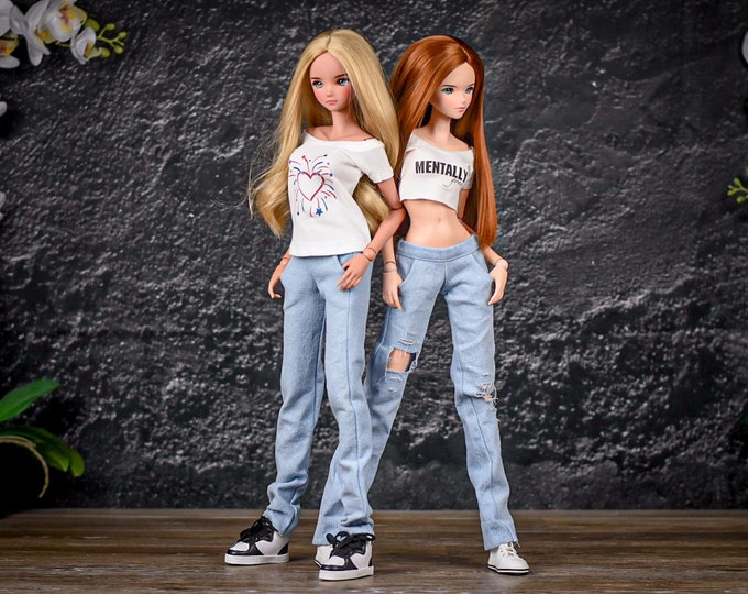 PREORDER Jeans for bjd 1/3 scale doll like Smart Doll light wash denim