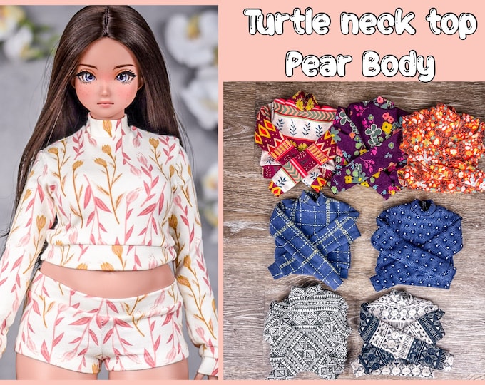 PREORDER Pear body Turtle Neck top  for bjd 1/3 scale doll like Smart Doll pear body