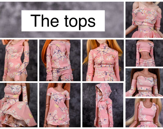 PREORDER The tops Basic Collection to fit Smart Doll or other similar 1/3 scale dolls. Print Cherrylight