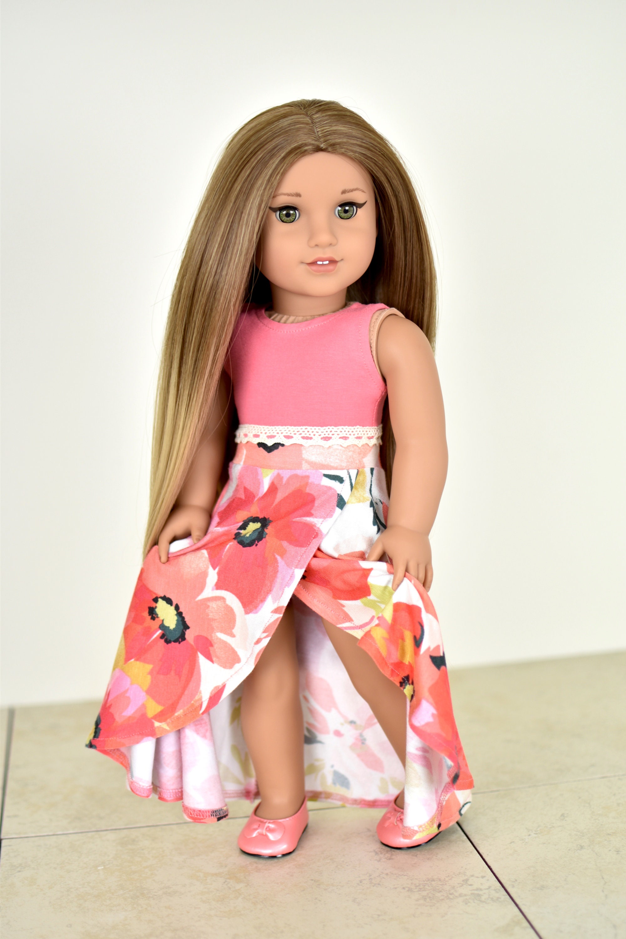 Trim Top 18 inch doll clothes EliteDollWorld EDW Strawberry red