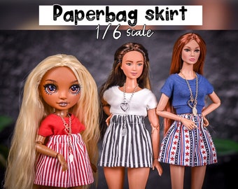 Skirt for 1/6 scale doll clothes to fit Poppy Parker or other similar 1/6 fashion doll clothes.