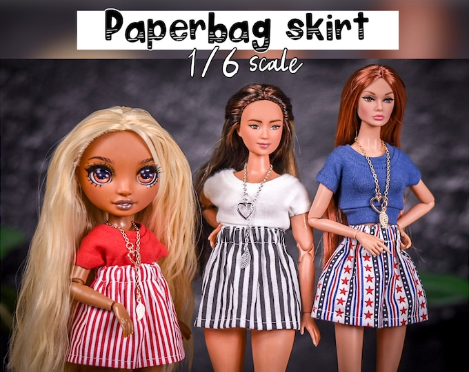 Skirt for 1/6 scale doll clothes to fit Poppy Parker or other similar 1/6 fashion doll clothes.