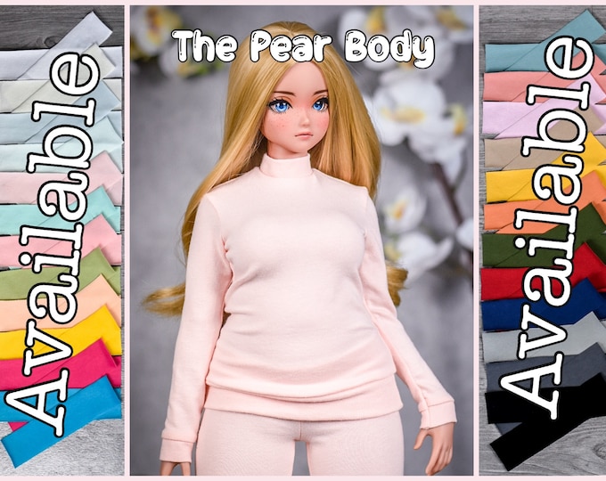 PREORDER turtle neck long top fit Pear body  for bjd 1/3 scale doll like Smart Doll pear body