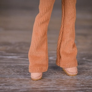 PREORDER Corduroy pants for 1/6 scale doll clothes to fit Poppy Parker or other similar 1/6 fashion doll clothes. Mustard