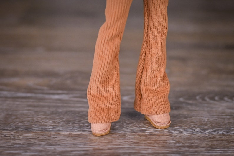 PREORDER Corduroy pants for 1/6 scale doll clothes to fit Poppy Parker or other similar 1/6 fashion doll clothes. Mustard