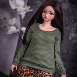 PREORDER 24/7 Collection fit Pear body top for bjd 1/3 scale doll like Smart Doll pear body color Olive green Pullover