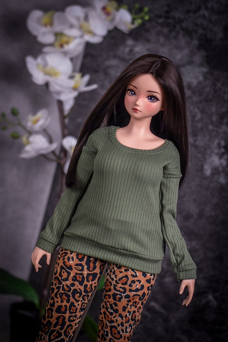 PREORDER 24/7 Collection fit Pear body top for bjd 1/3 scale doll like Smart Doll pear body color Olive green Pullover