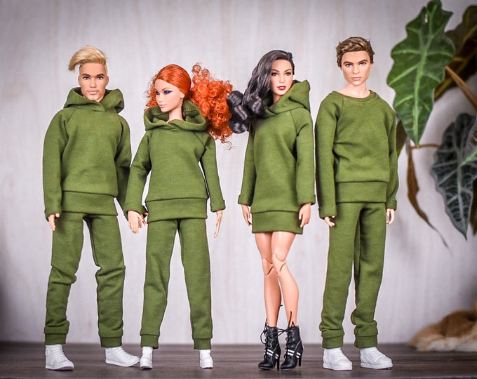 PREORDER Basic Collection for 1/6 scale doll clothes to fit Poppy Parker or other similar 1/6 fashion doll clothes. Army green