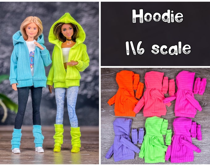 Hoodie  for 1/6 scale doll clothes to fit Poppy Parker or other similar 1/6 fashion doll clothes.