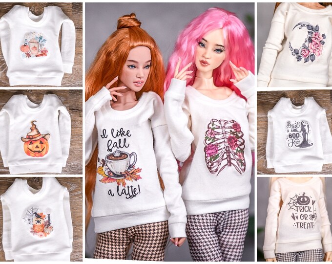 PREORDER Graphic pullover to fit Joydolls for  bjd 1/4 scale doll clothes Fall/Halloween tops