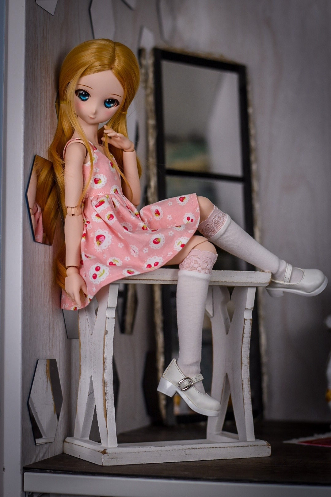 Spaghetti strap dress and socks for dolls such as MDD and MSD 1 4 scale doll clothes