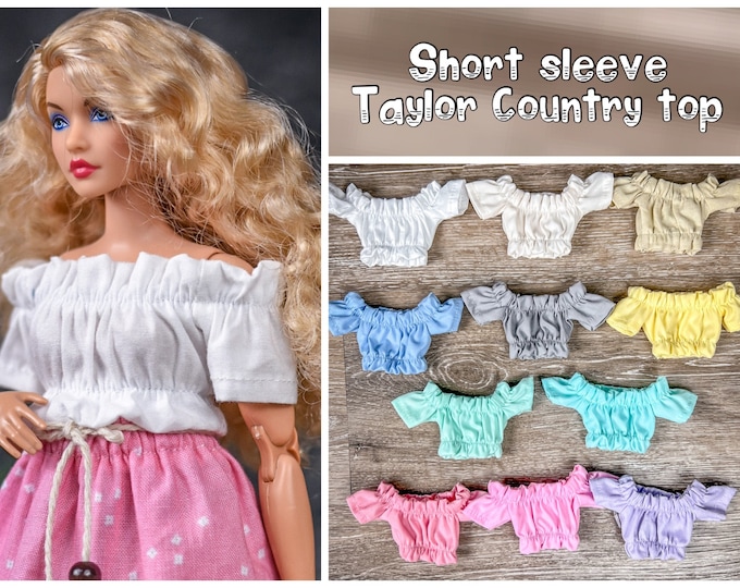 PREORDER Taylor Country top for 1/6 scale doll clothes to fit Poppy Parker or other similar 1/6 fashion doll clothes.