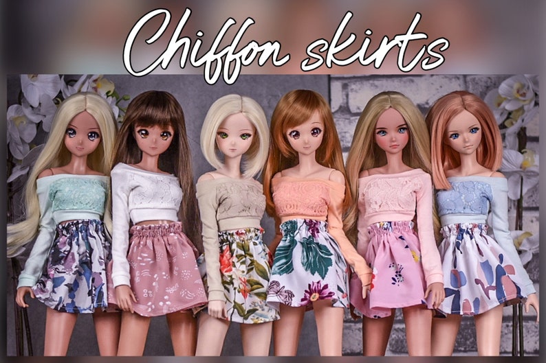 Chiffon skirt for bjd 1/3 scale doll like Smart Doll image 1