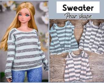 Sweater fit Pear body top  for bjd 1/3 scale doll like Smart Doll pear body