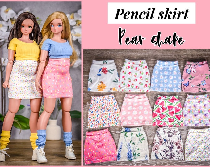 Pencil Skirt fit Pear body  for bjd 1/3 scale doll like Smart Doll pear body