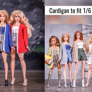 PREORDER Cardigan  for 1/6 scale doll clothes to fit Poppy Parker or other similar 1/6 fashion doll clothes.