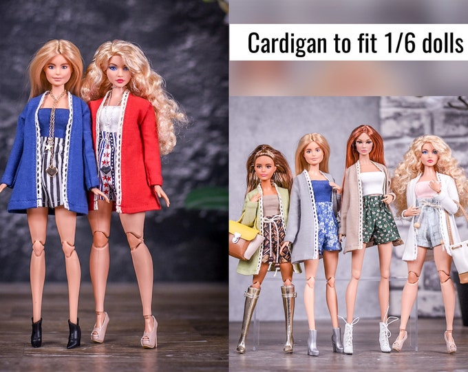 PREORDER Cardigan  for 1/6 scale doll clothes to fit Poppy Parker or other similar 1/6 fashion doll clothes.