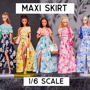 PREORDER Maxi Skirt for 1/6 scale doll clothes to fit Poppy Parker or other similar 1/6 fashion doll clothes.