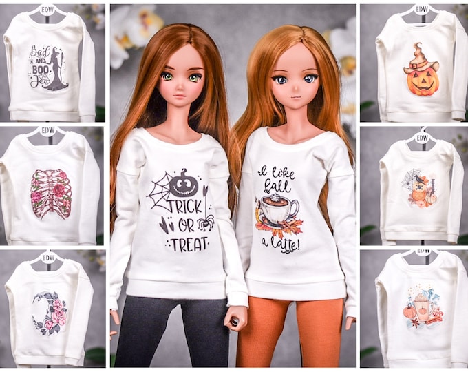 PREORDER Graphic pullover to fit smart doll for  bjd 1/3 scale doll Fall/Halloween tops
