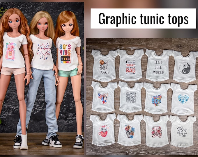 PREORDER Graphic Tunic top  for bjd 1/3 scale doll like Smart Doll