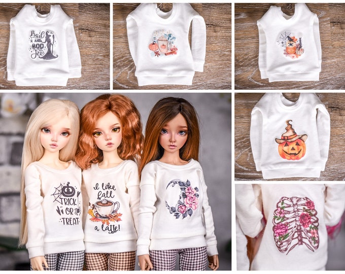 PREORDER Graphic pullover to fit Minifee for  bjd 1/4 scale doll clothes Fall/Halloween tops