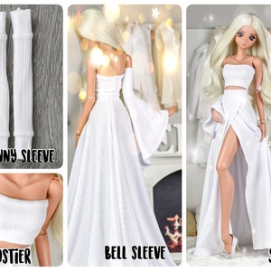 PREORDER Bell Clothes to fit smart doll for  bjd 1/3 scale doll bell sleeve skirt bustier white,strapless Tube top