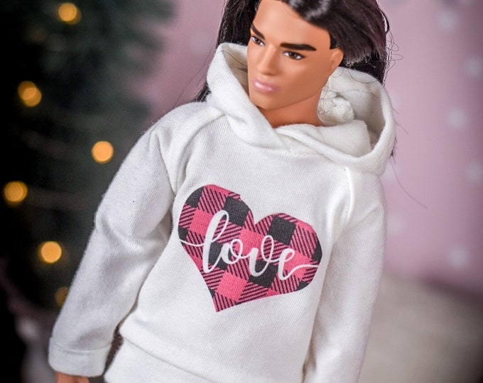 His graphic Hoodie for 1/6 scale doll clothes to fit Ken or other similar 1/6 fashion dolls.